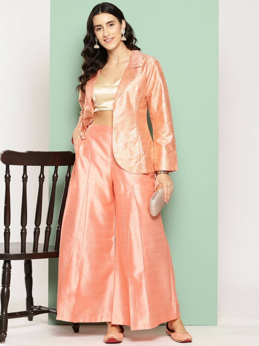 Ahalyaa Women's Traditional Wear Co-ods - Peach | Grocsy