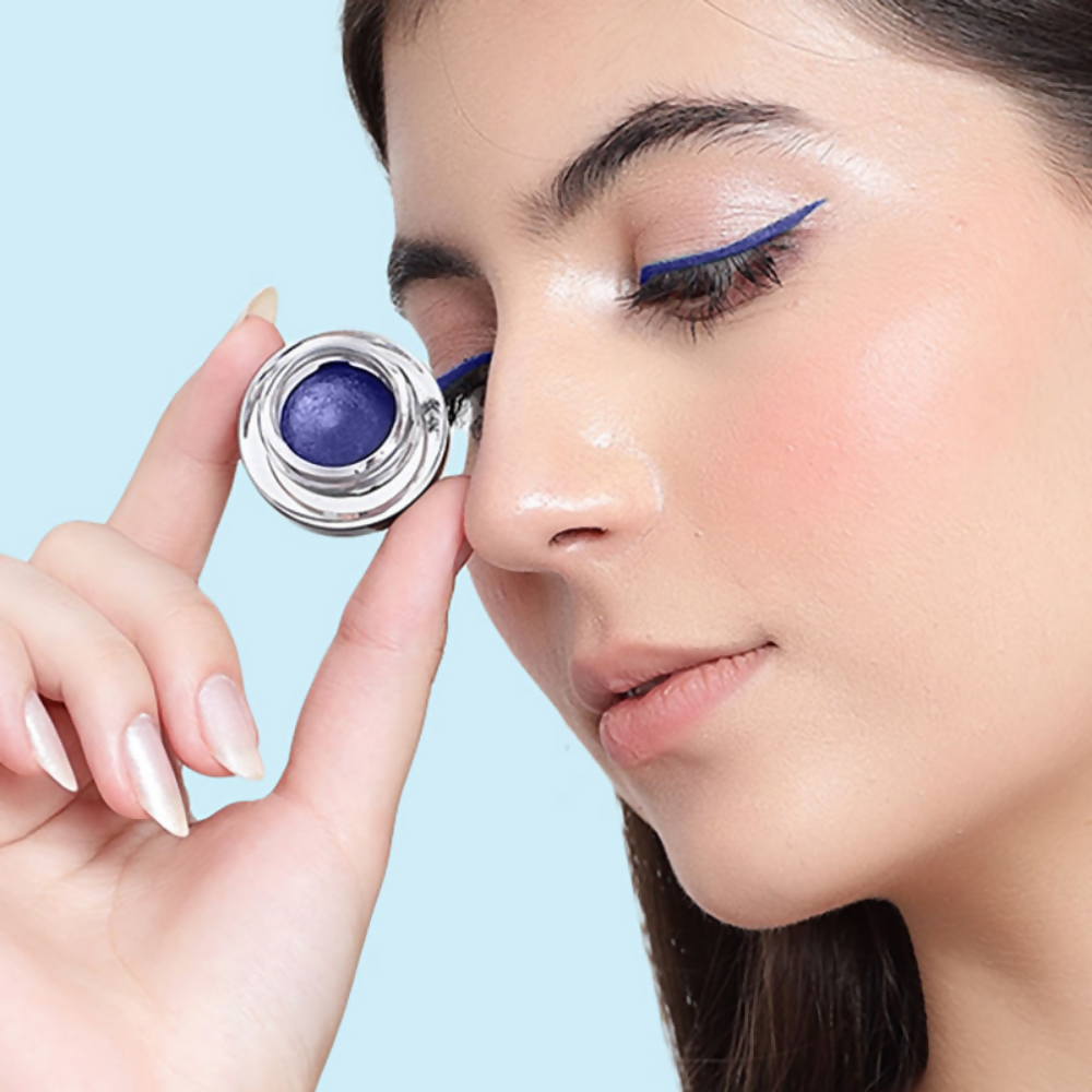 Ronzille 36Hr Waterproof And Smudge Proof Long Wear Gel Eyeliner With Brush - Black And Blue | Grocsy