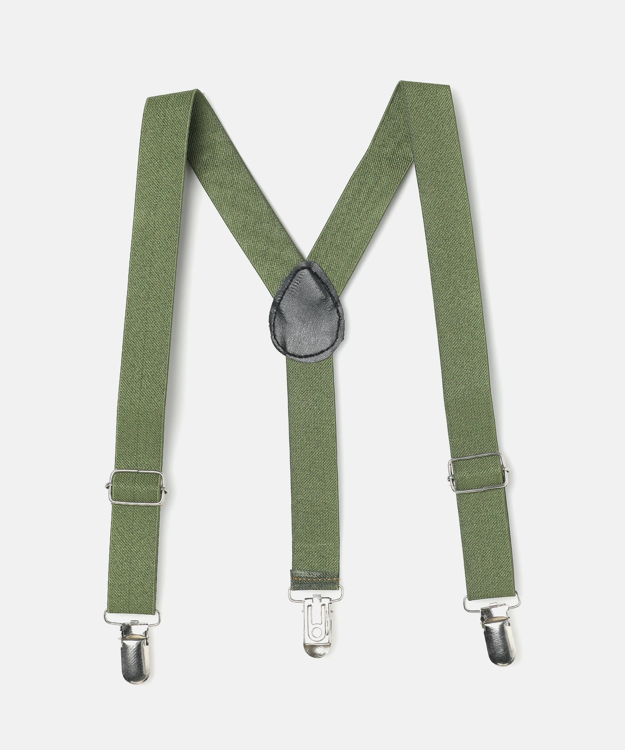 Manet Boys Solid Suspenders - Olive Green | Grocsy