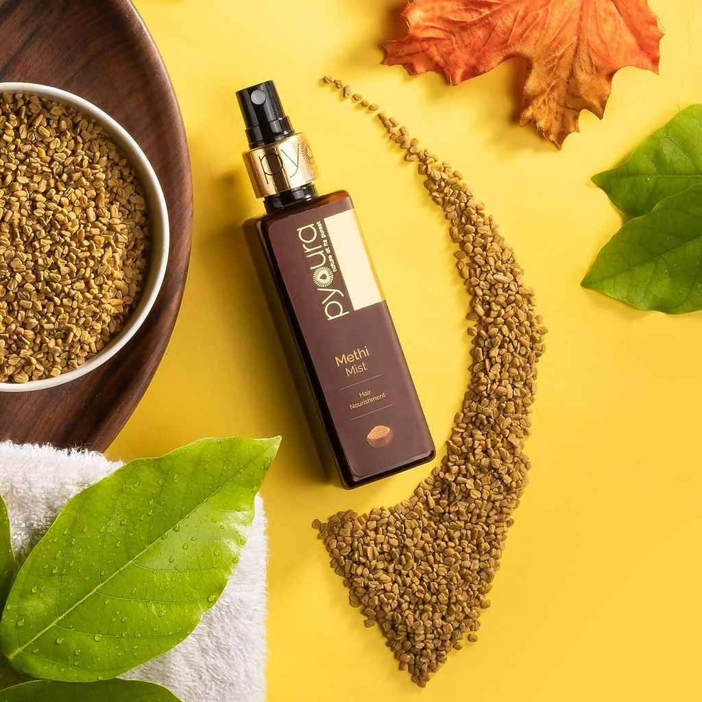 Pyoura Methi Hair Serum Mist Anti-Frizz Non-sticky & Non-greasy Hair Serum For Soft & Shiny Hair | Grocsy
