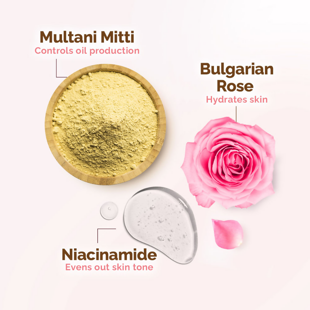Mamaearth Multani Mitti Oil Balance Face Wash With Multani Mitti & Bulgarian Rose | Grocsy