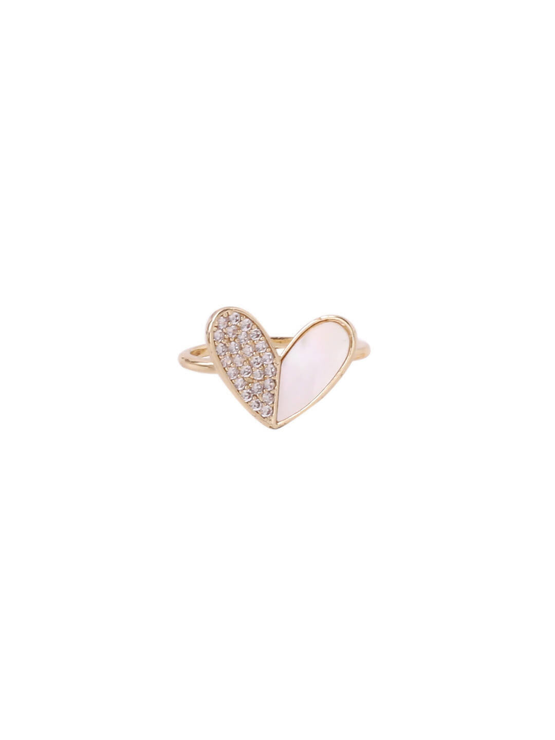 NVR Women's Gold-Polished Stylish Ring With Ad Stones | Grocsy