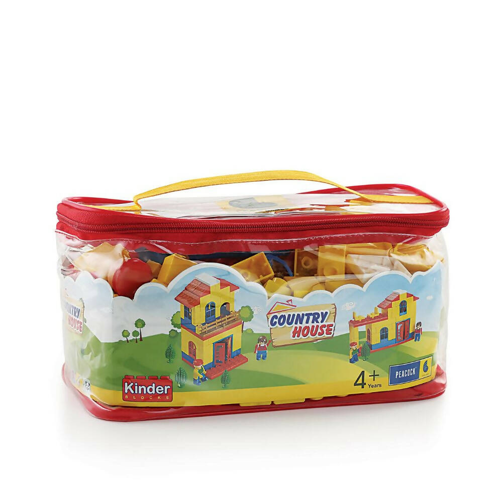 Peacock Learning & Educational Building Interlocking Blocks Set For Kids - Country House | Grocsy