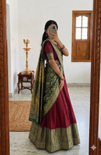 Teeya Creation Maroon Traditional Lehenga Choli Set Featuring Intricate Purple and Gold Zari Detailing | Grocsy