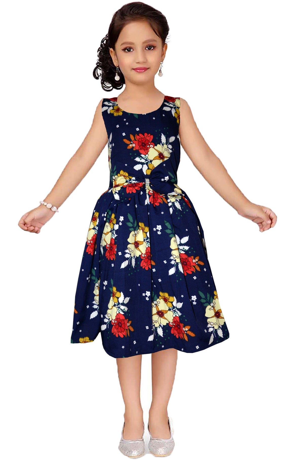 Asmaani Kids Party Wear Stylish Dresses, Perfect for Parties, Functions & Vacations - Navy Blue | Grocsy
