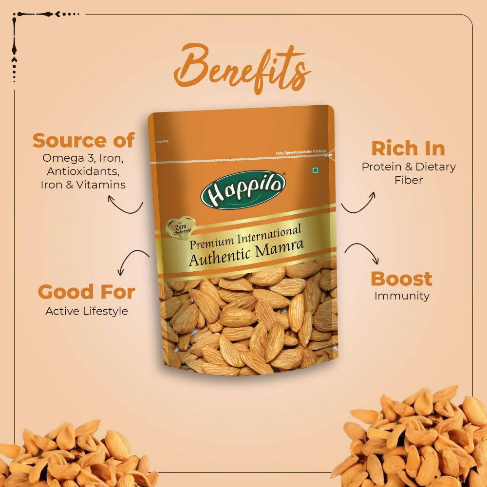 Happilo 100% Premium Authentic Mamra Almonds | Grocsy