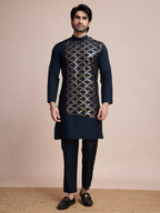 Vastranavya Traditional Festival Wear Pure Silk Thread & Sequence Embroidered Work Kurta | Grocsy