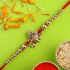 Auspicious Ganesha Rakhi And Almonds Jar | Grocsy