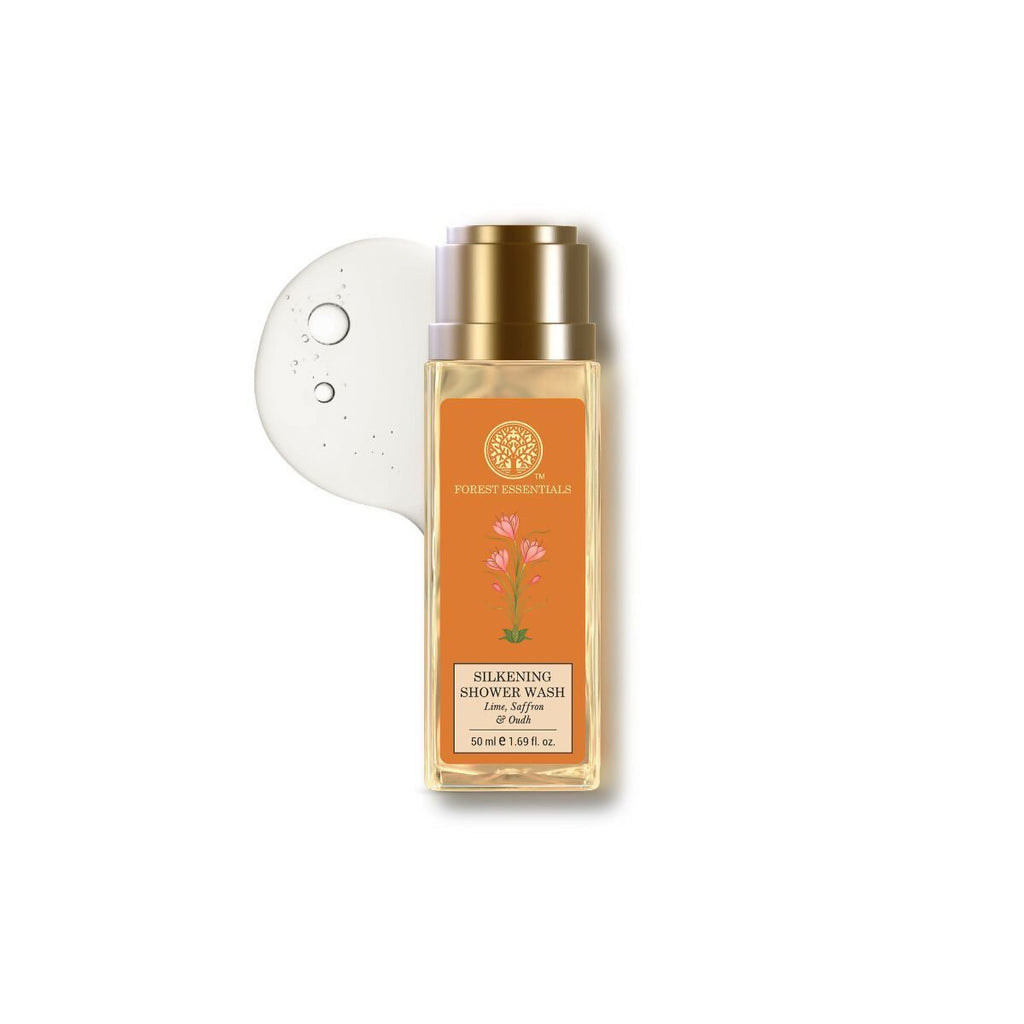 Forest Essentials Silkening Shower Wash Lime Saffron & Oudh | Grocsy