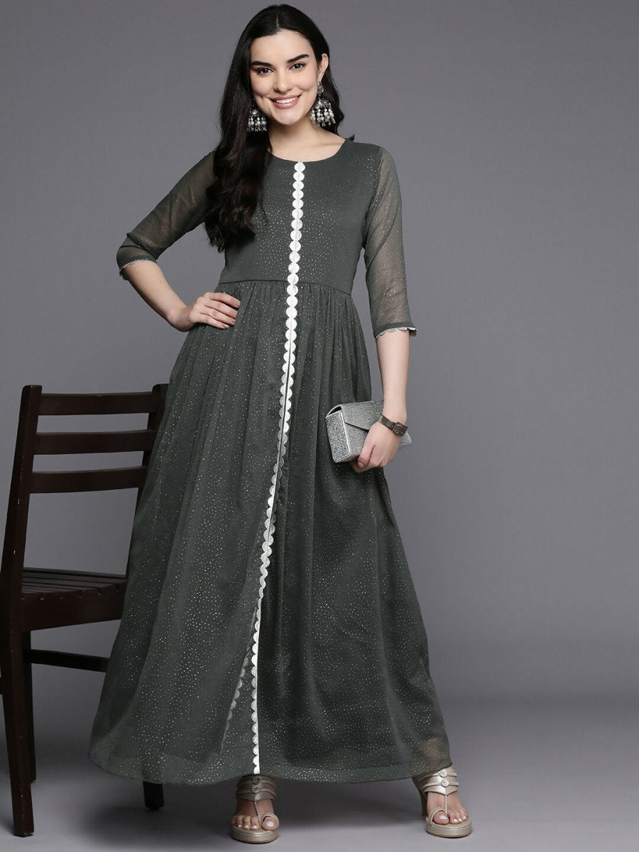 Ahalyaa Women's Traditional wear Kurta Set - Grey | Grocsy