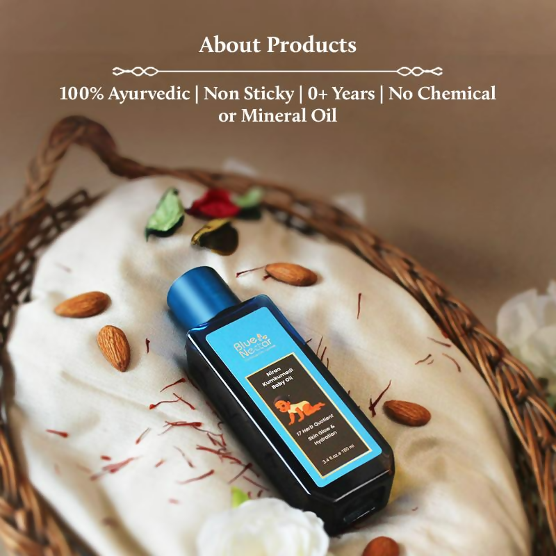 Blue Nectar Baby Oil with Pure Kumkumadi Oil | Grocsy