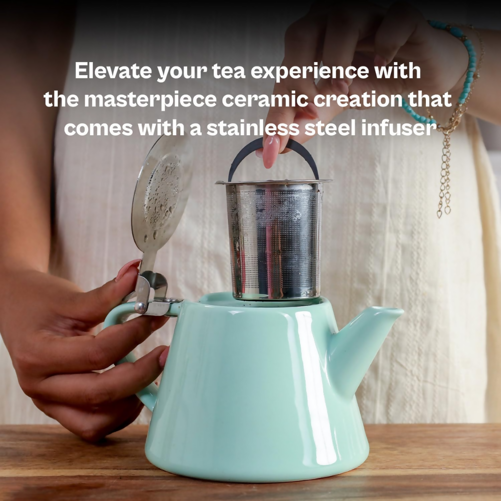 Udyan Tea Muse Teapot with Infuser - Jade Green | Grocsy
