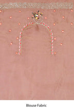 Pink Net Organza Silk Thread Emboidered with Stone Work Saree - Nimaya Benzy | Grocsy