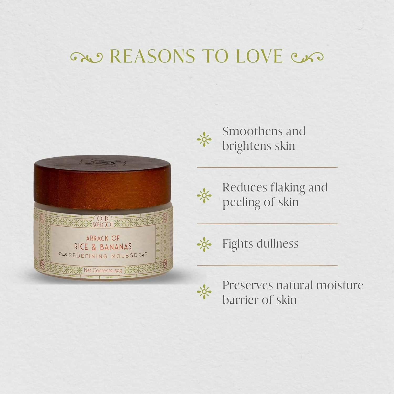 Old School Rituals Arrack of Rice & Banana Redefining Mousse Natural Face Moisturize | Grocsy