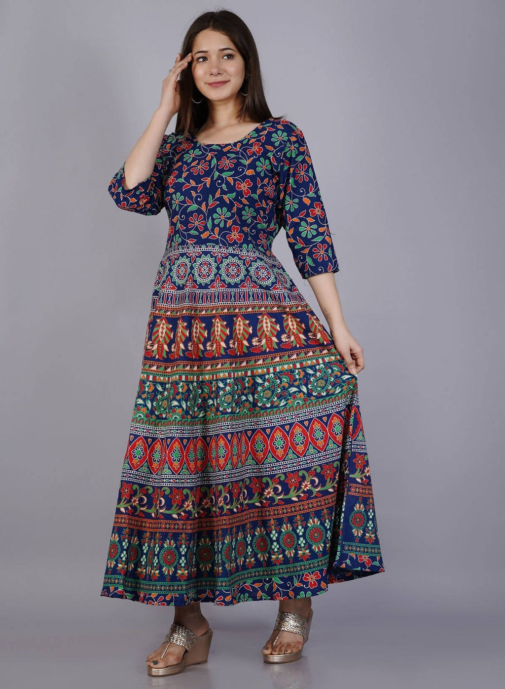 Vamika Multicolor Cotton Printed Party/Casual Wear Kurti (GAM18K) | Grocsy