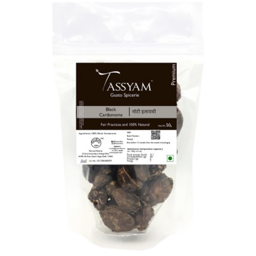 Tassyam Organics Black Cardamom | Grocsy