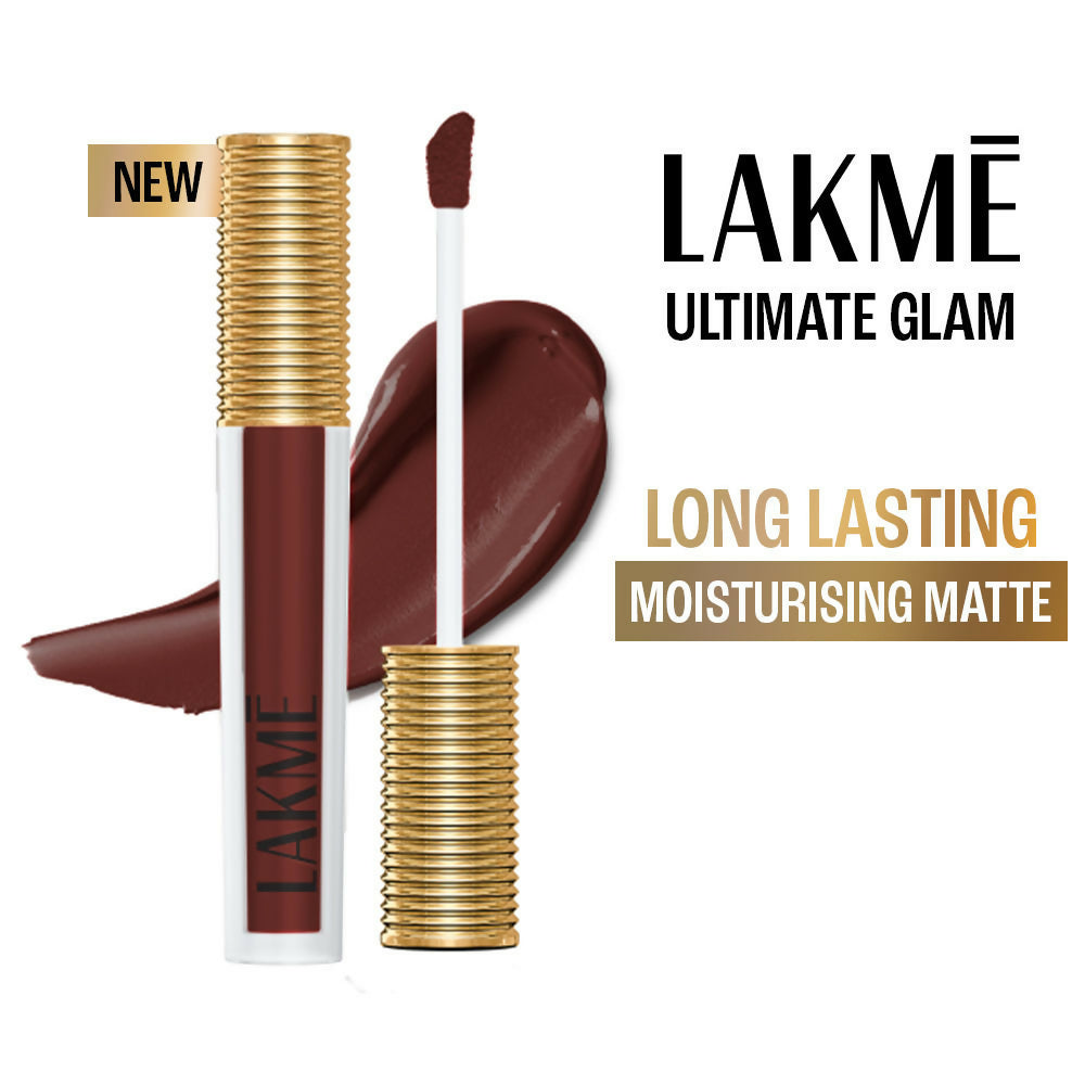 Lakme Ultimate Glam Matte Liquid Lipstick - Brown Espresso | Grocsy