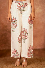 Joban Fashion Off White Pink Hand Block Printed Cotton Suit Set | Grocsy