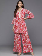 Ahalyaa Women's Traditional Wear Co-ods - Red | Grocsy