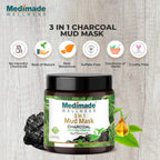 Medimade Wellness 3 in 1 Mud Mask Charcoal with Tea Tree Oil | Grocsy