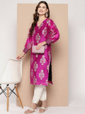 Ahalyaa Women's Traditional wear Kurta - Pink | Grocsy