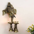 Puja N Pujari Ganesh Wall Hanging Three Diya Oil Lamp | Grocsy