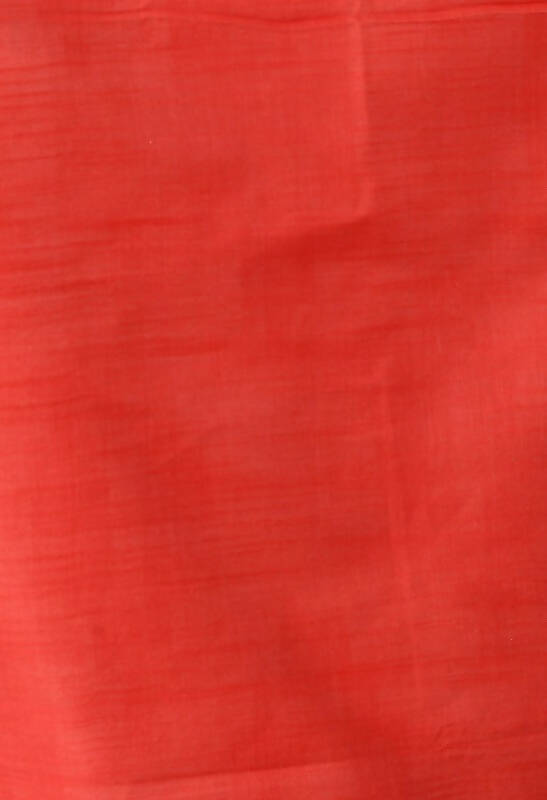 Mominos Fashion Moeza White & Red Bhagalpuri Handloom Ikat Pure Cotton Saree with unstitched Blouse piece | Grocsy