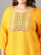Sztori Floral Embroidered Yoke Design Sequined Straight Kurta | Grocsy