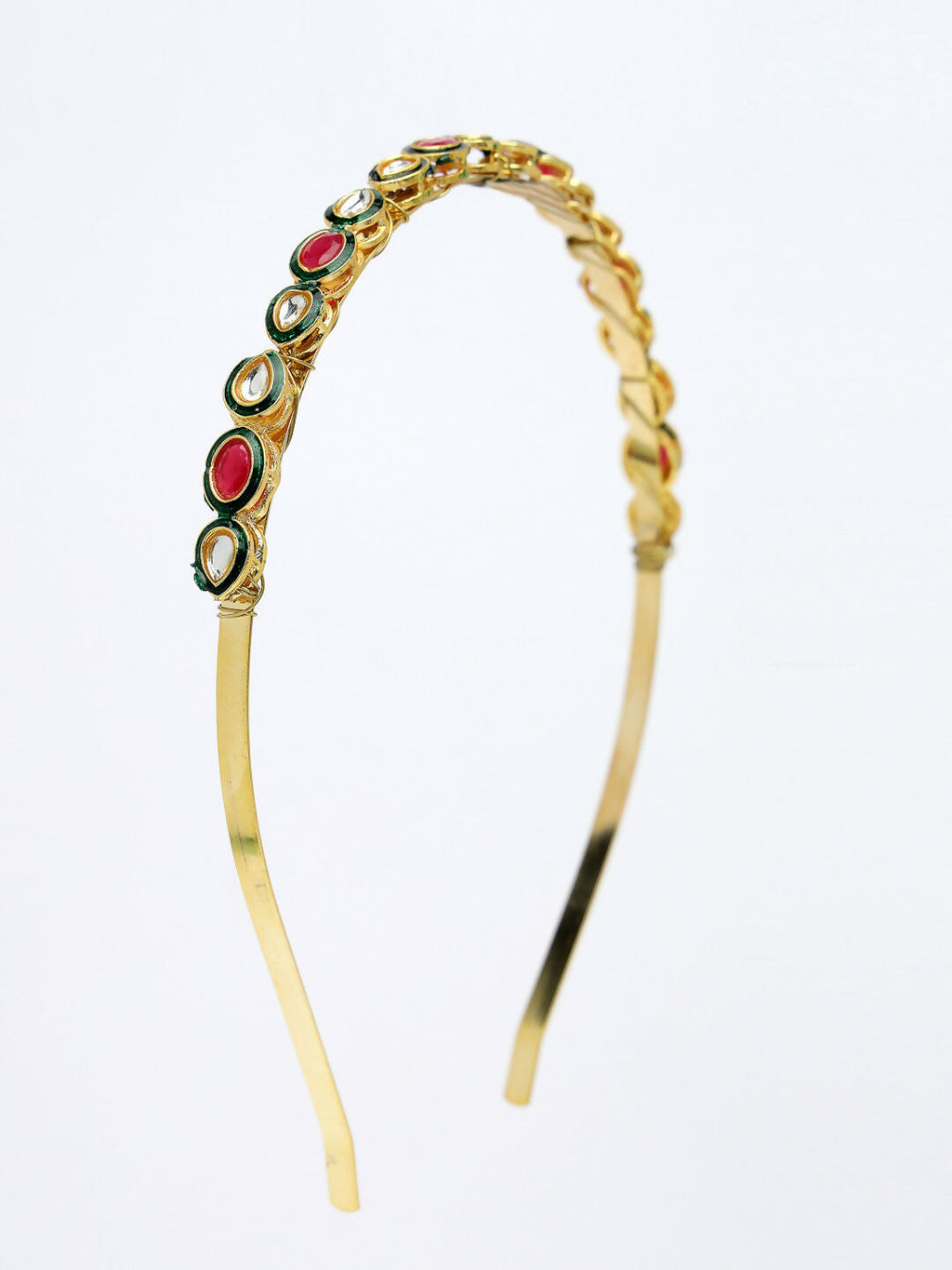 NVR Women's Multi colour Kundan Gold-Polished Embellished Hairband | Grocsy