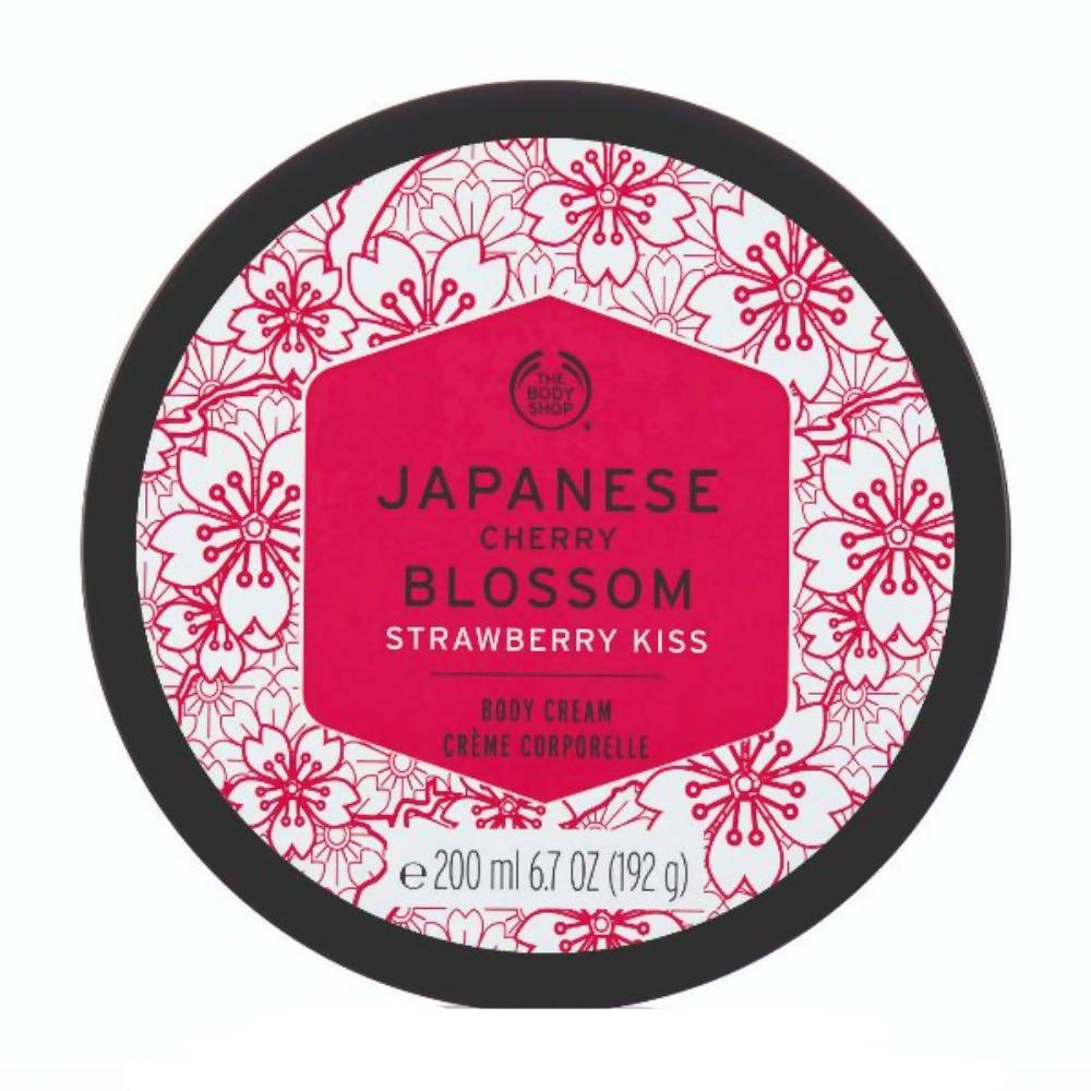 The Body Shop Japanese Cherry Blossom Strawberry Kiss Body Cream | Grocsy