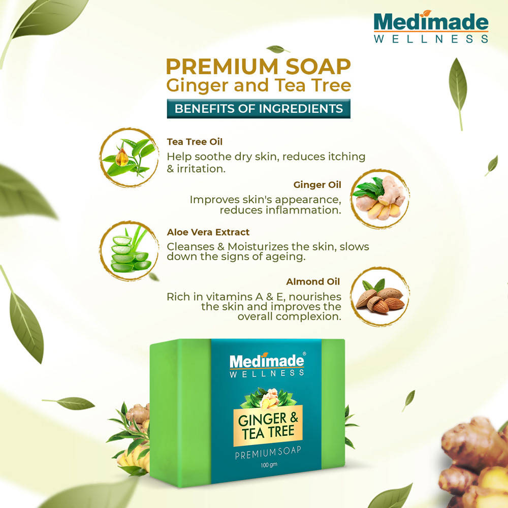 Medimade Wellness Ginger & Tea Tree Premium Soap | Grocsy