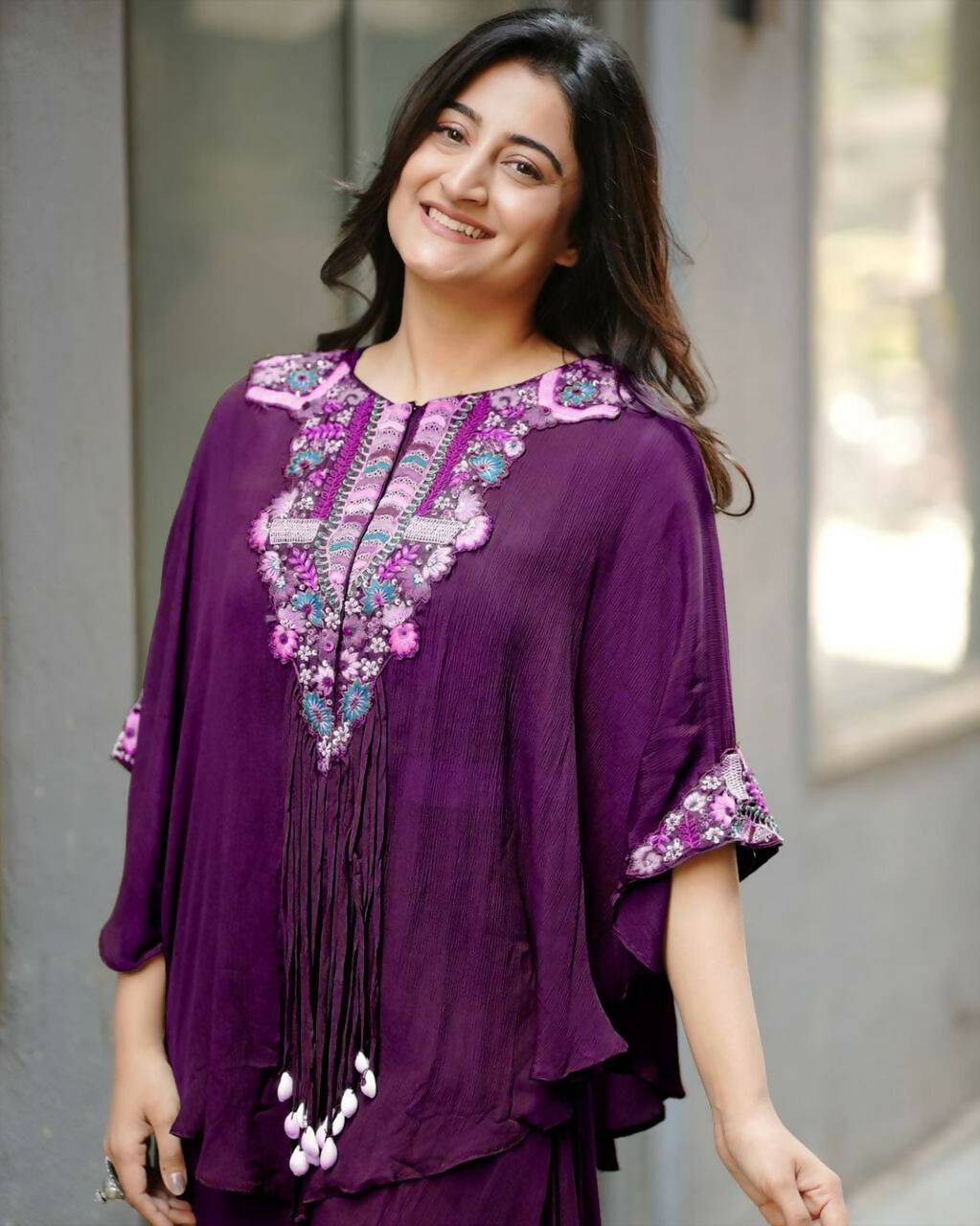 Joban Fashion wine Kurta Set Chinon Embroidery Sequence Work | Grocsy