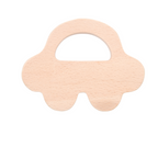 Nesta Toys Wooden Car & Elefant Teether Set, Beech Wood Teether for Babies | Grocsy