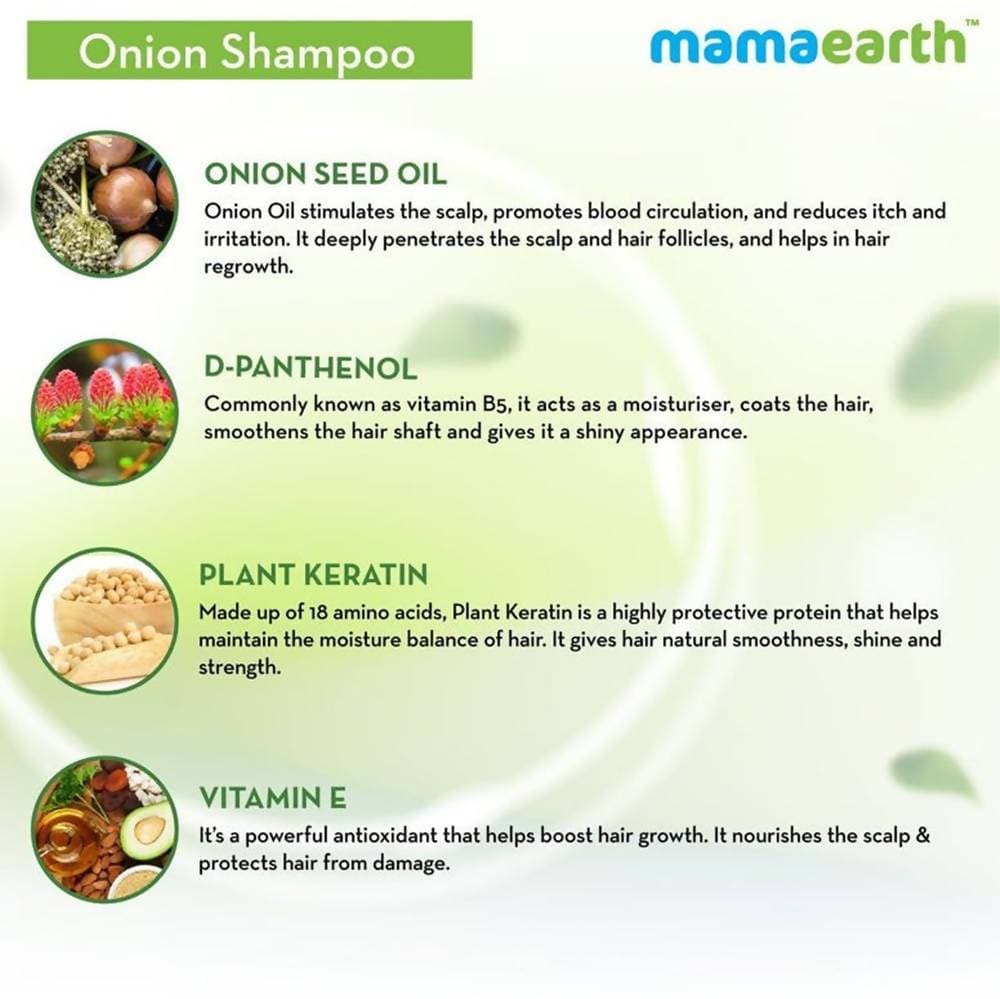 Mamaearth Onion Shampoo & Onion Conditioner For Hair Fall Control | Grocsy