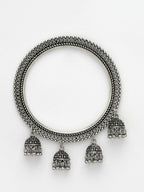 NVR Women's Set of 2 Silver-Toned German Silver Oxidised Bangle