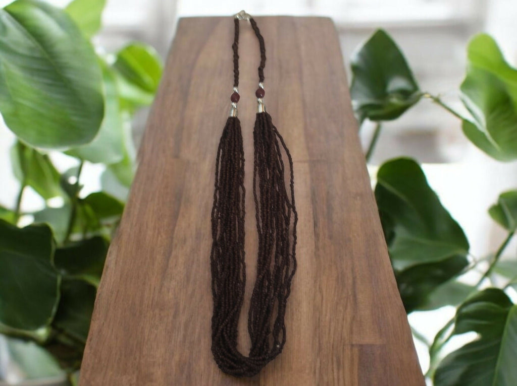 Inhanns Bloom Handmade Beaded Only Necklace - 12 Layers - Coffee Necklace | Grocsy