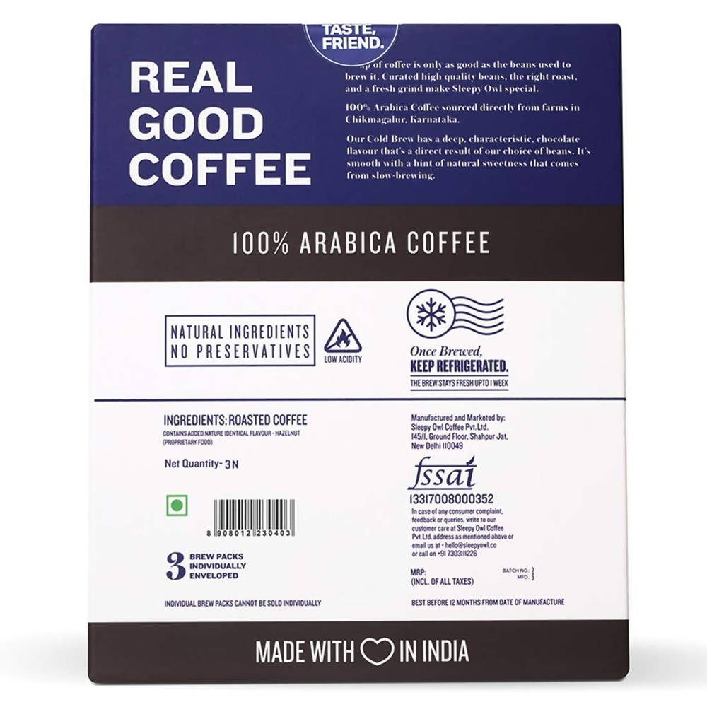 Sleepy Owl Hazelnut Cold Brew Coffee | Grocsy