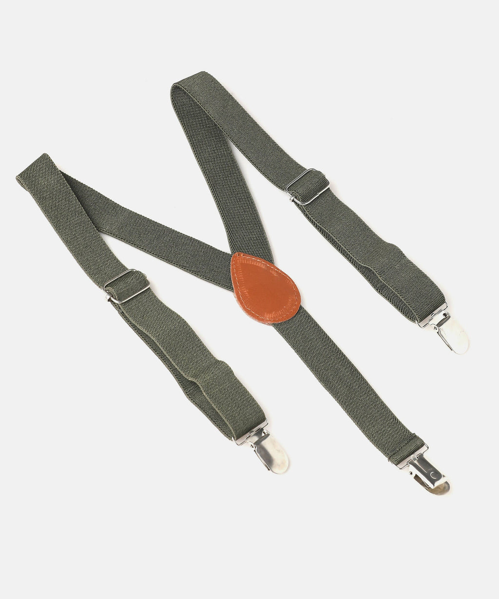 Manet Boys Solid Suspenders - Bottle Green | Grocsy