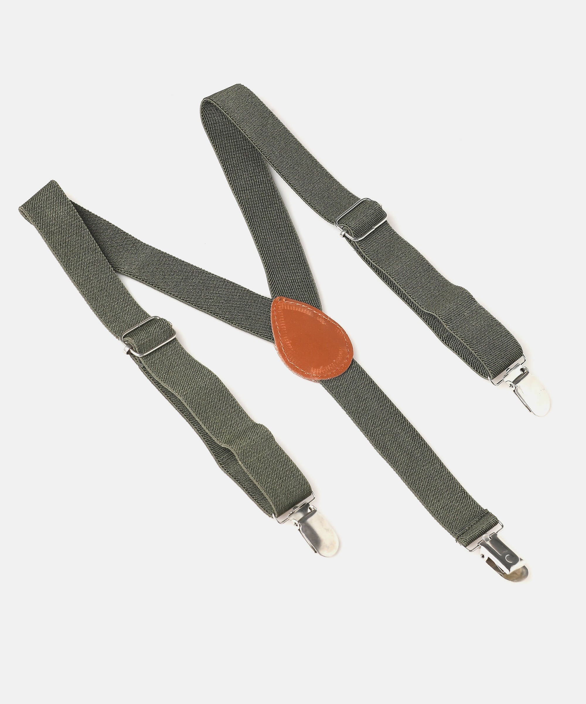 Manet Boys Solid Suspenders - Bottle Green | Grocsy