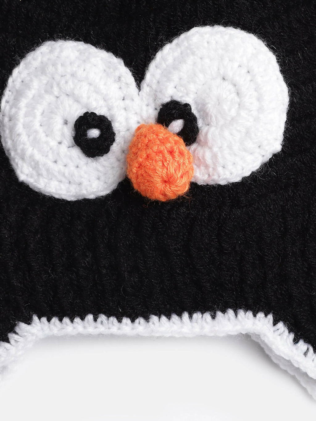 Chutput Kids Woollen Hand Knitted Googly Eyes Detail Cap - Black | Grocsy