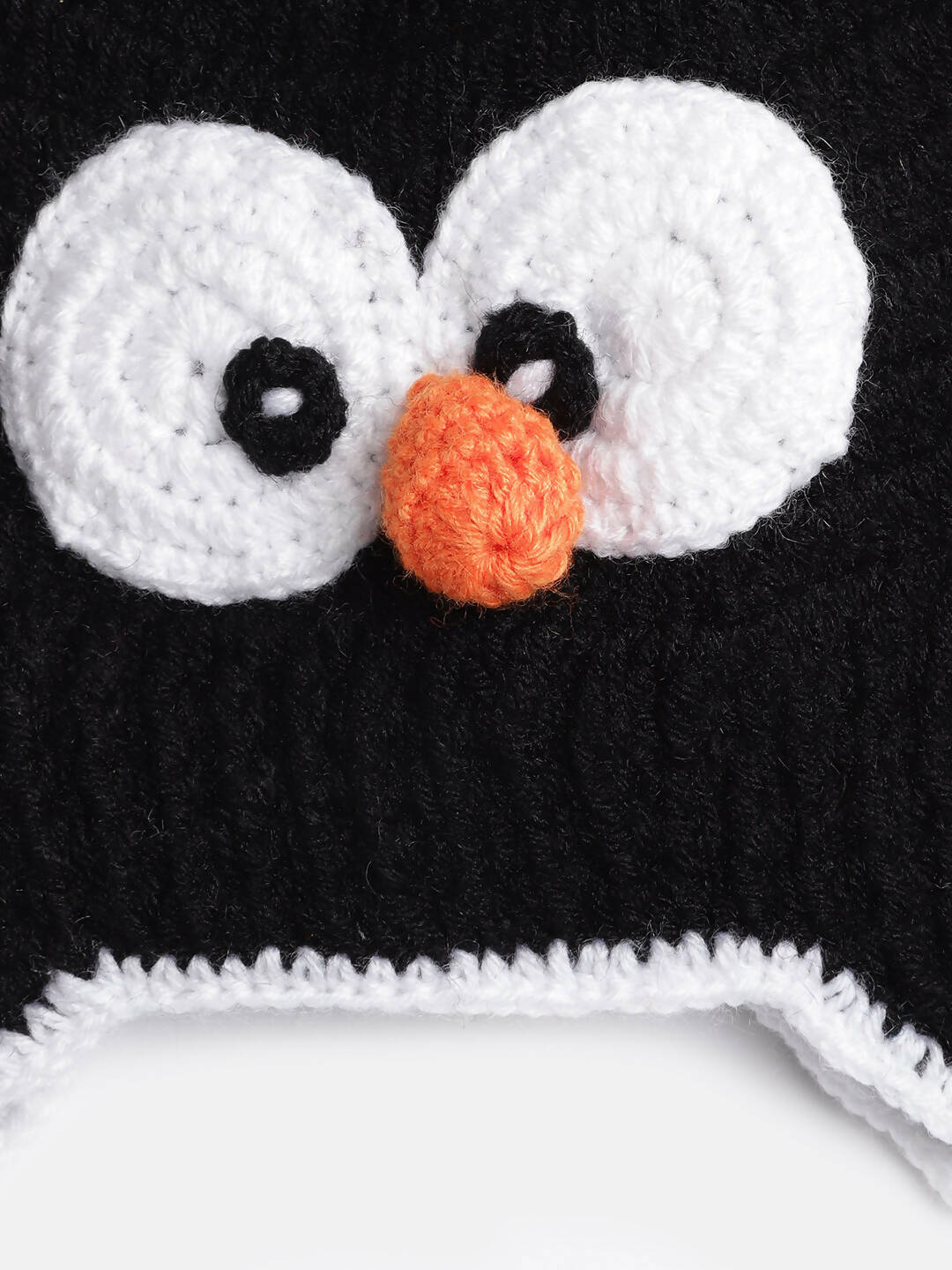 Chutput Kids Woollen Hand Knitted Googly Eyes Detail Cap - Black | Grocsy