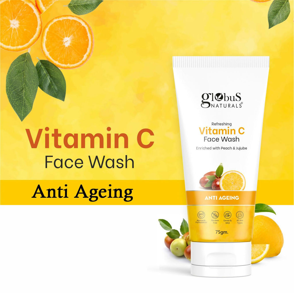 Globus Naturals Anti Ageing Globus Naturals Anti-Ageing Skin Brightening Vitamin C Face Wash | Grocsy