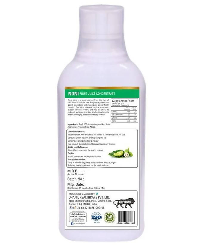 Zindagi Noni Fruit Juice Concentrate (Sugar Free) | Grocsy