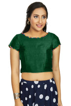 Aastha Fashion Women's Bottle Green Art Silk Designer Party Wear Readymade Blouse | Grocsy