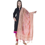 A R Silk Peach Color Silk Pahadi Print Dupattas and Chunnis | Grocsy