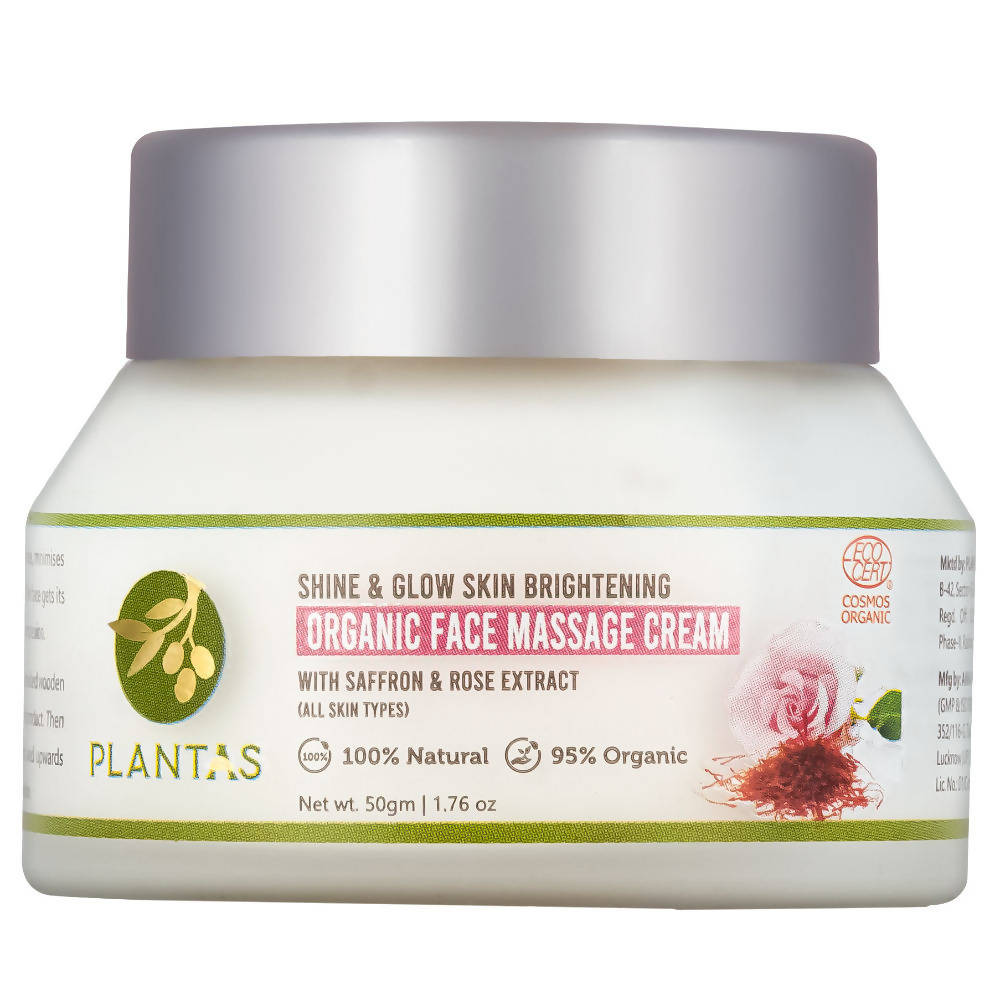 Plantas Shine & Glow Skin Brightening Organic Face Massage Cream | Grocsy