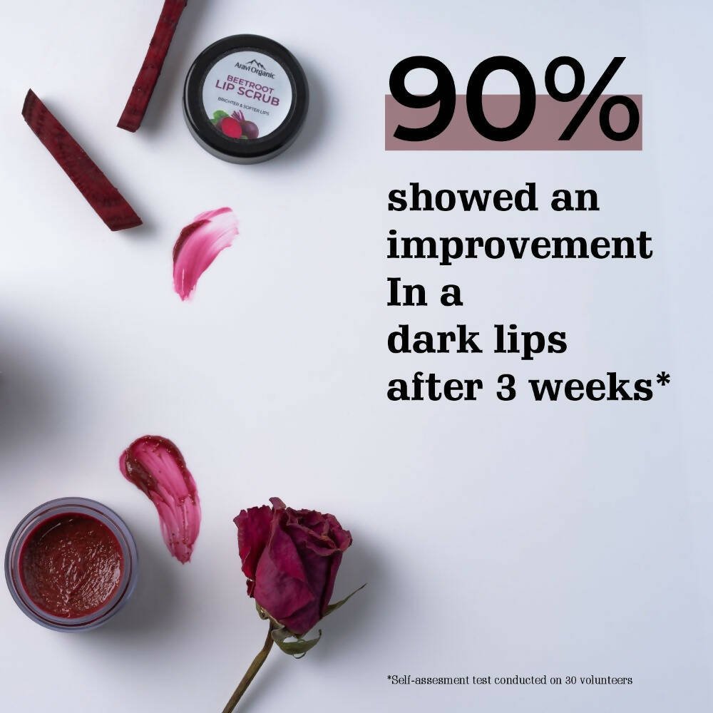 Aravi Organic Beetroot Lip Lightening Scrub Balm | Grocsy