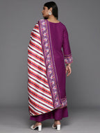 Ahalyaa Women's Traditional wear Kurta Set - Purple | Grocsy