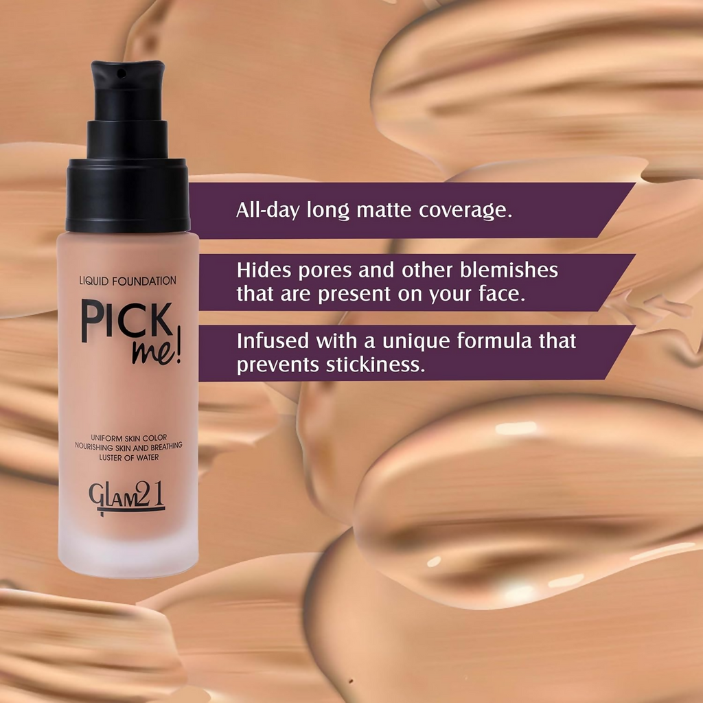 Glam21 Pick Me Matte Foundation - Amber | Grocsy