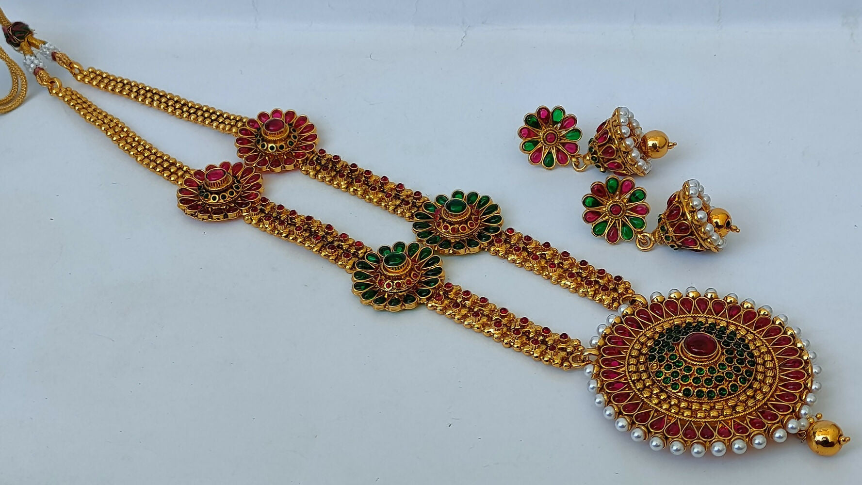 Traditional Multicolor Kemp Long Necklace Set